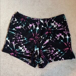 SO Women's Black Tie-Dye Athletic Shorts